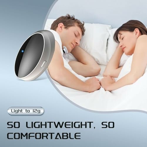 Couple sleeping comfortably with a lightweight sleep device.
