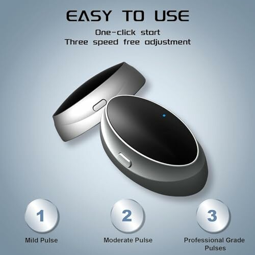 Two pulse massager devices with three speed settings: mild, moderate, professional.