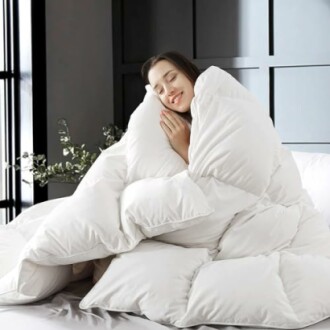 WhatsBedding Queen Size Feather Down Comforter